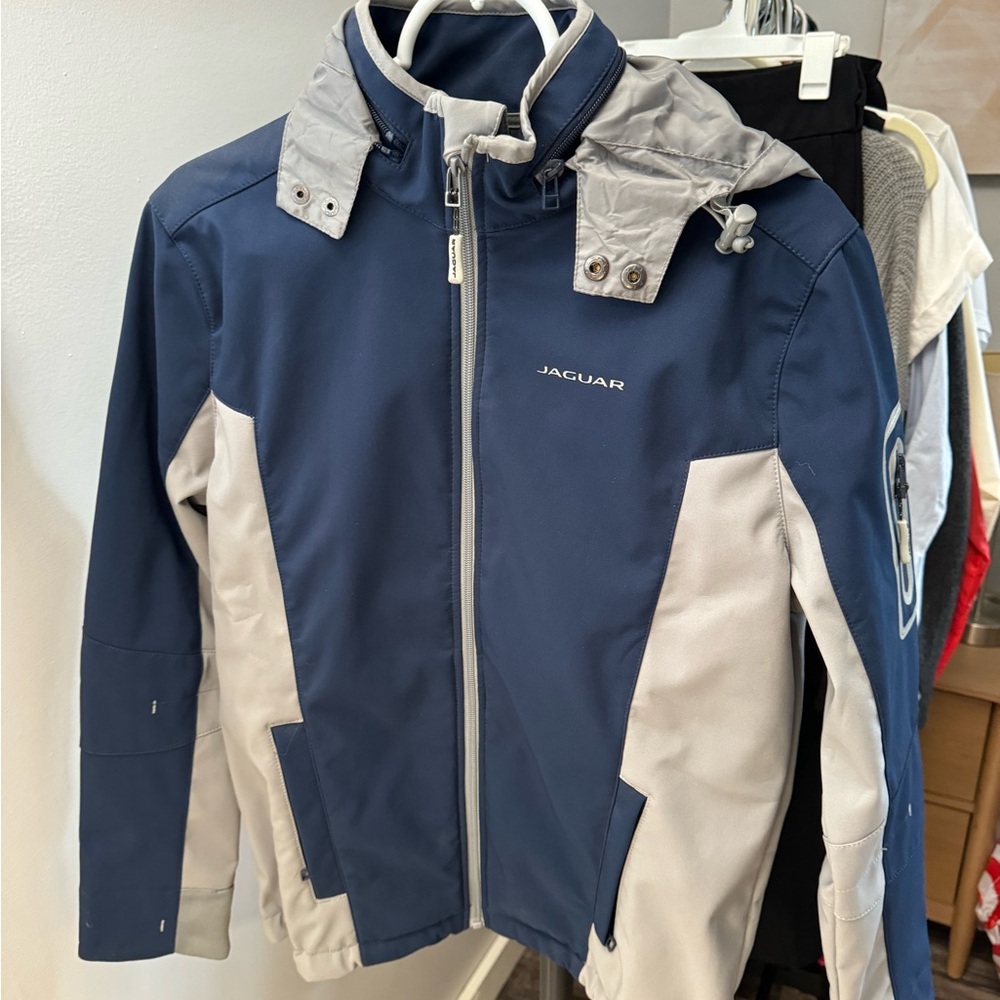 Jaguar Blue and Gray Winter and Rain Tech Jacket